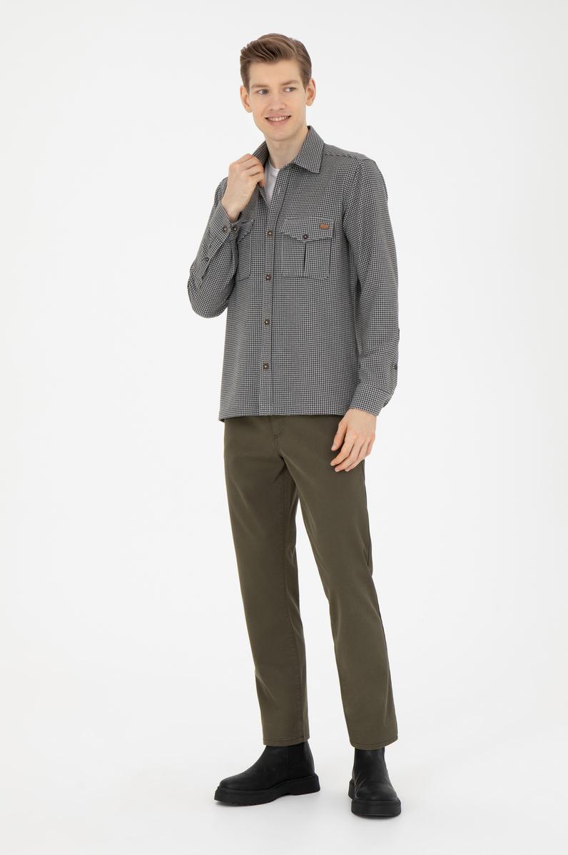 Erkek Haki Kanvas Pantolon