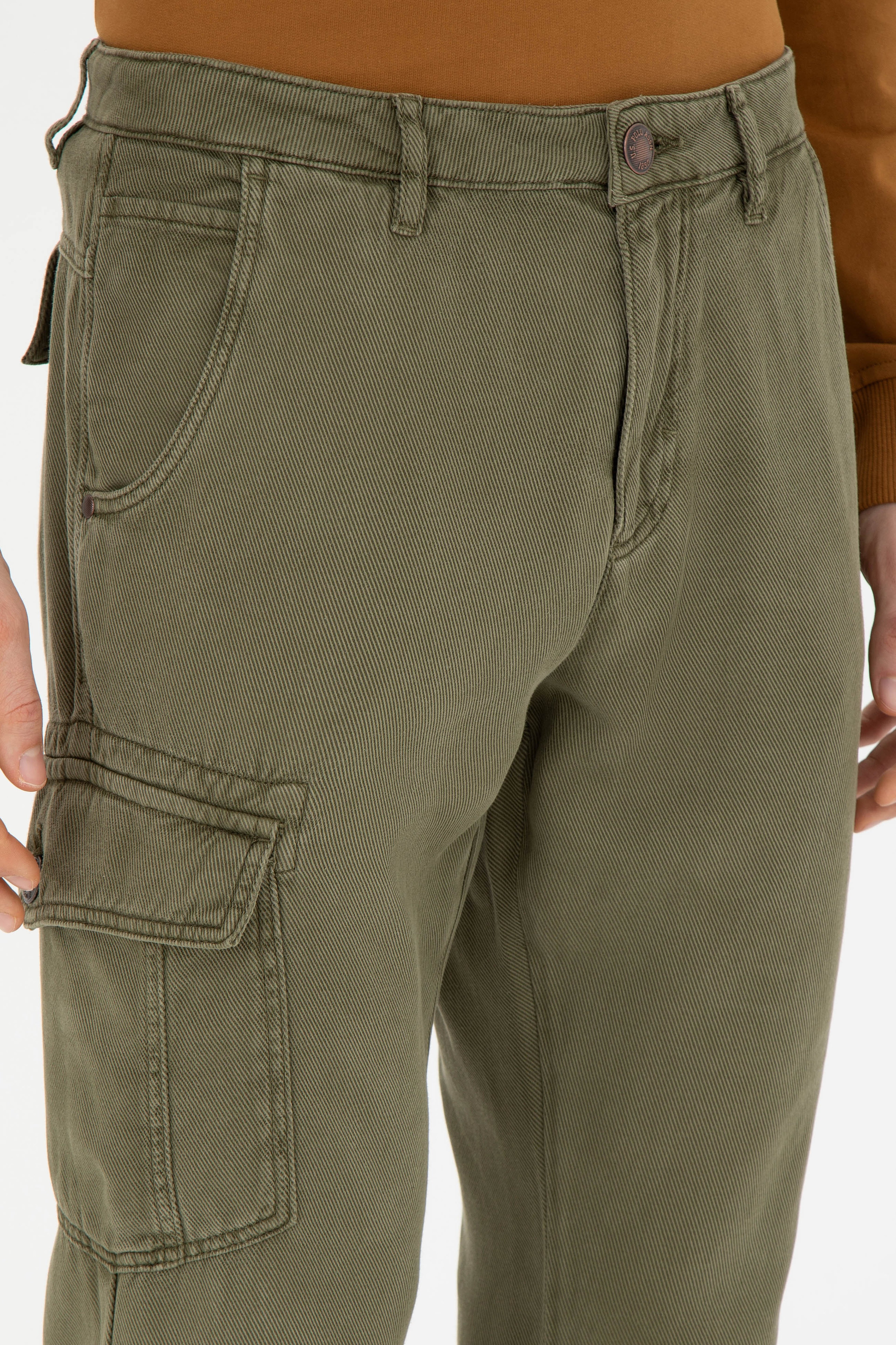 Erkek Jogger Fit Haki Kanvas Pantolon - Image 5