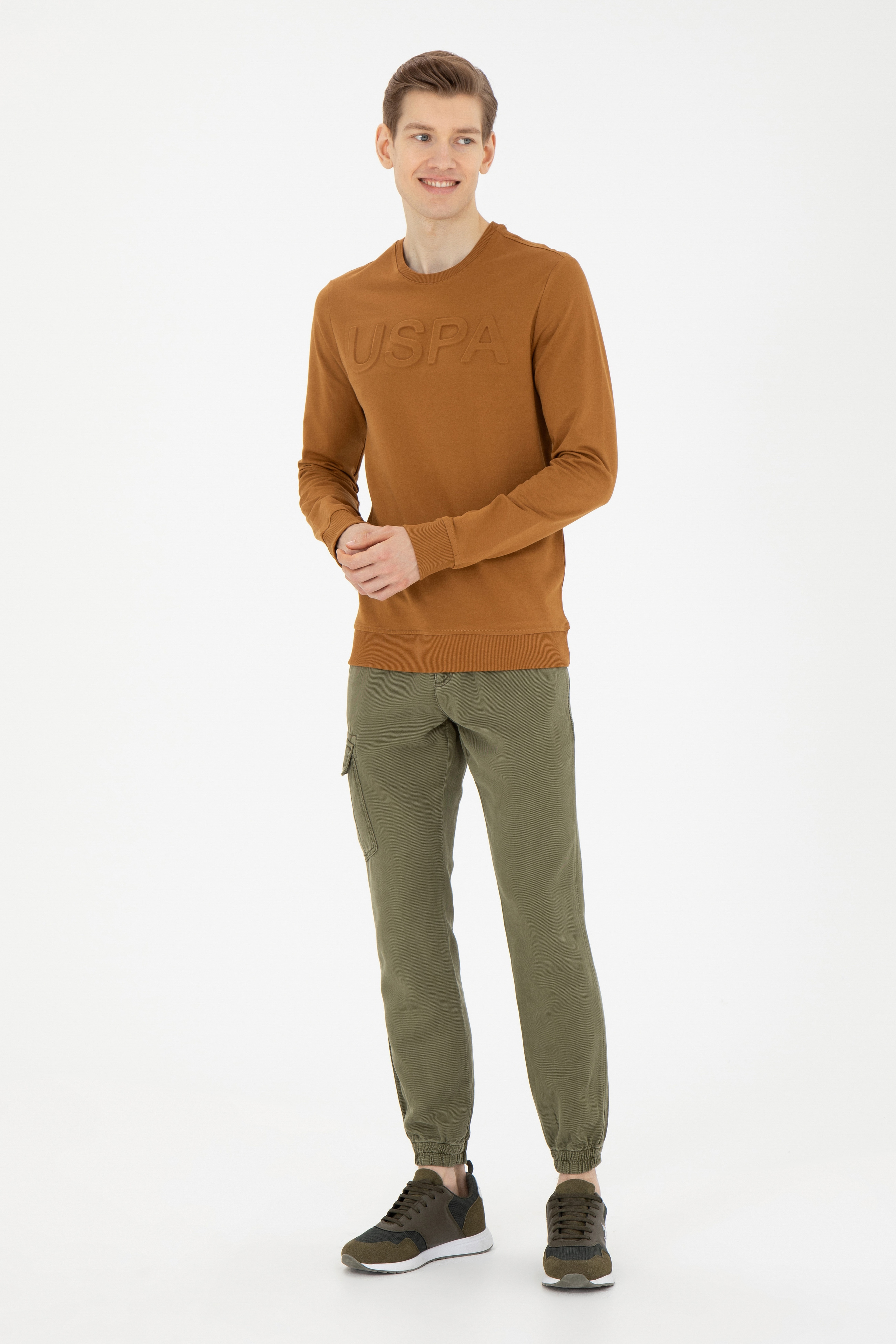 Erkek Jogger Fit Haki Kanvas Pantolon - Image 1