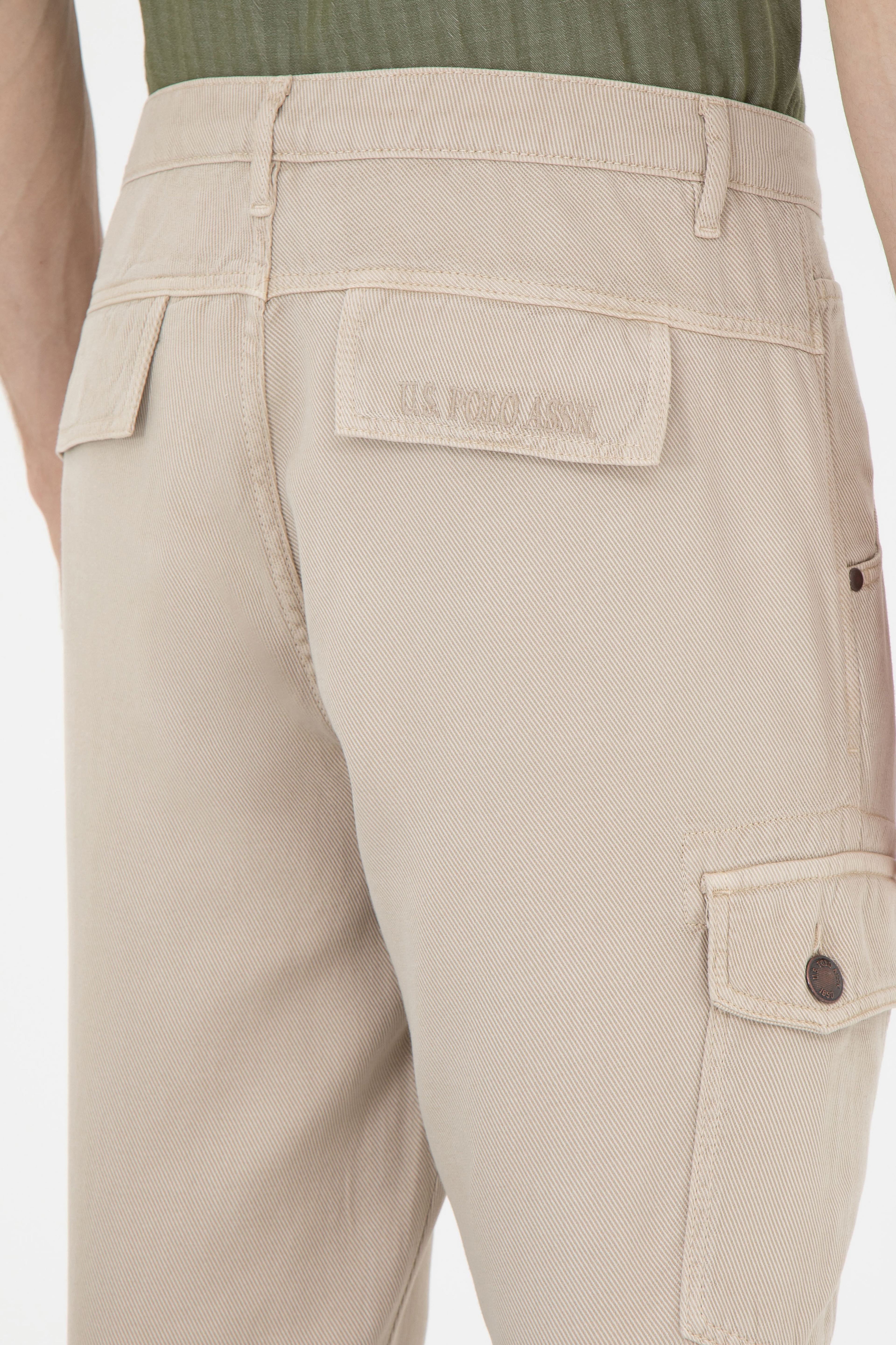 Erkek Jogger Fit Bej Kanvas Pantolon - Image 7