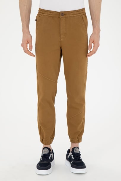 Erkek Jogger Fit Açık Haki Kanvas Pantolon