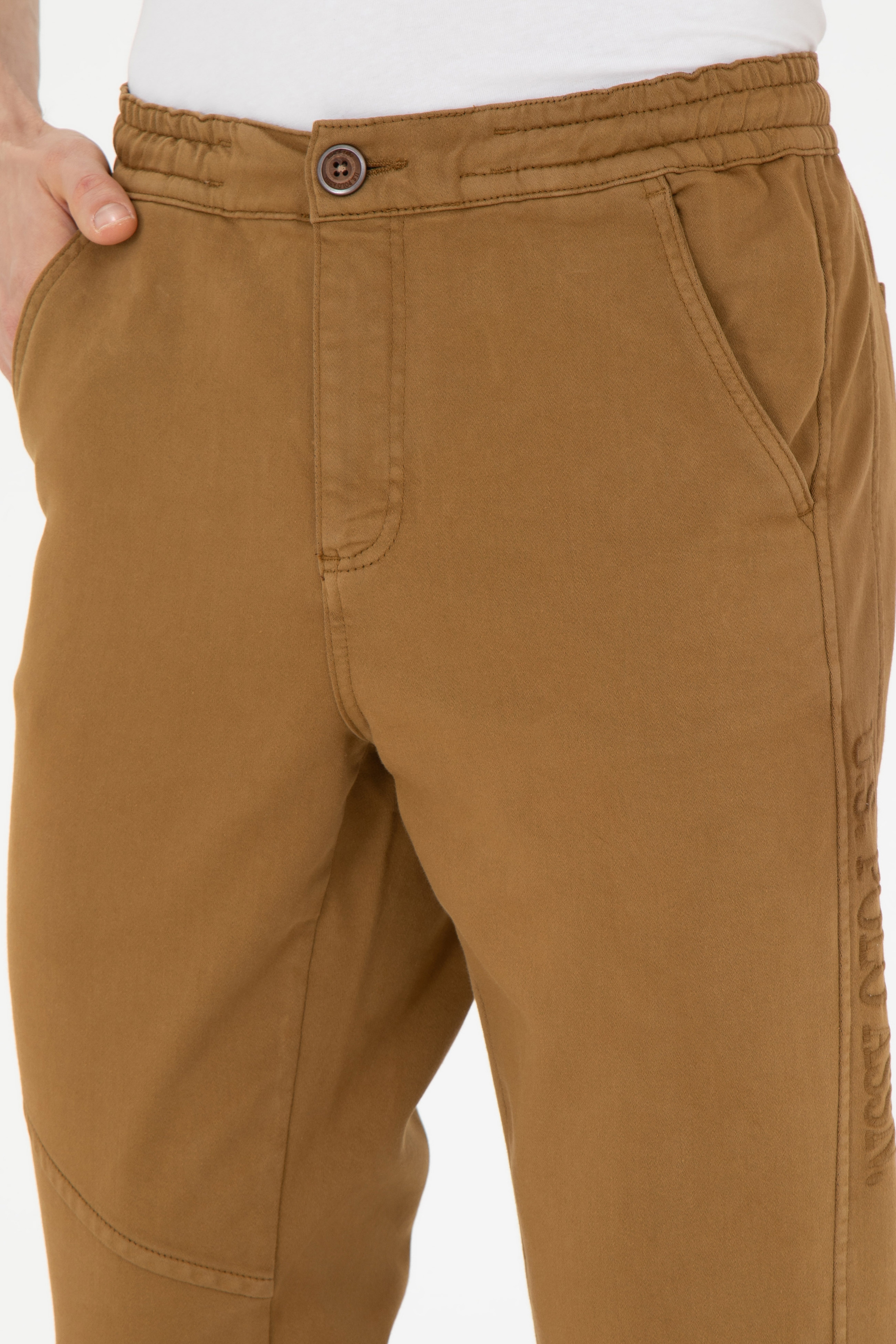 Erkek Jogger Fit Açık Haki Kanvas Pantolon - Image 6