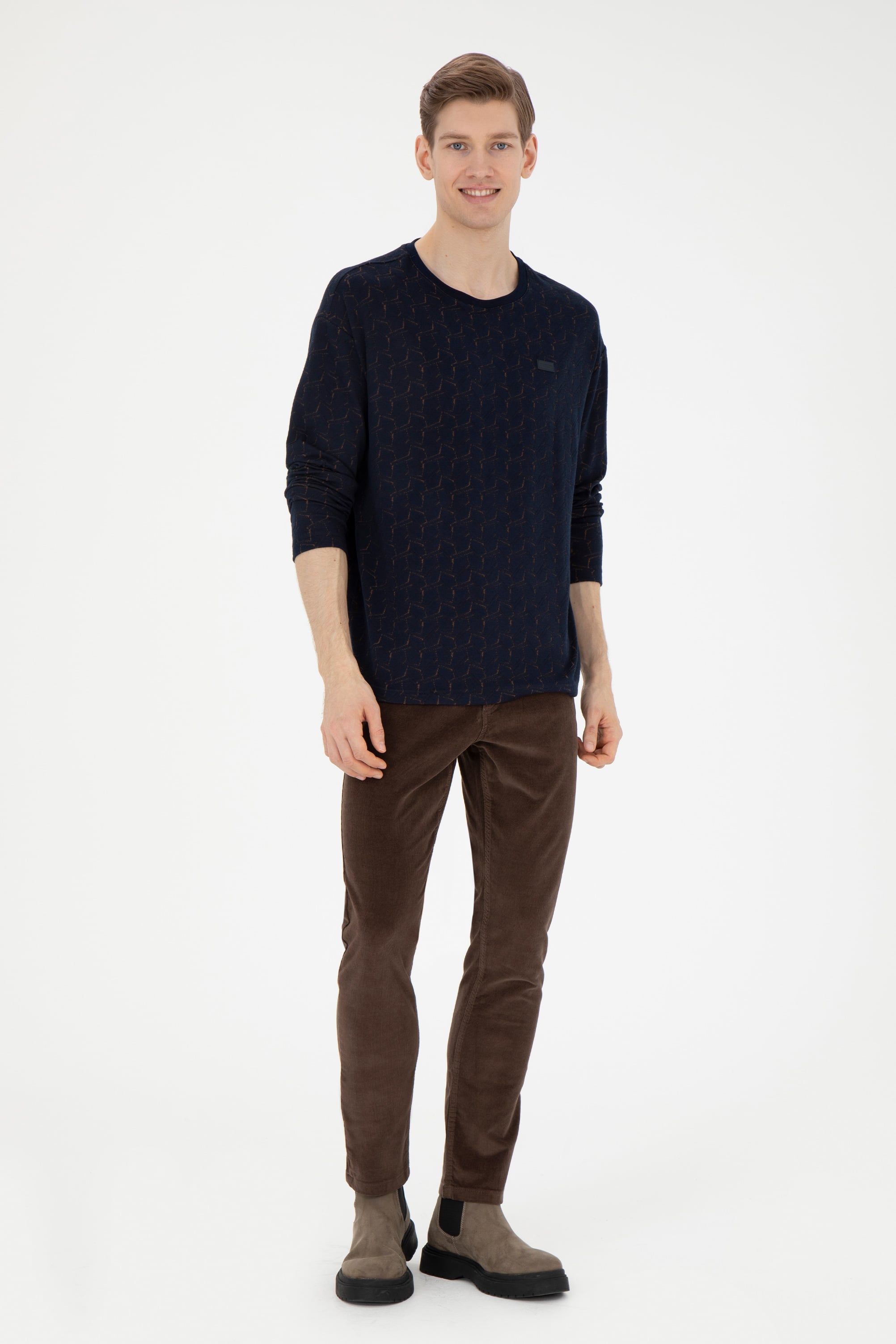 Erkek Lacivert Sweatshirt - Image 4