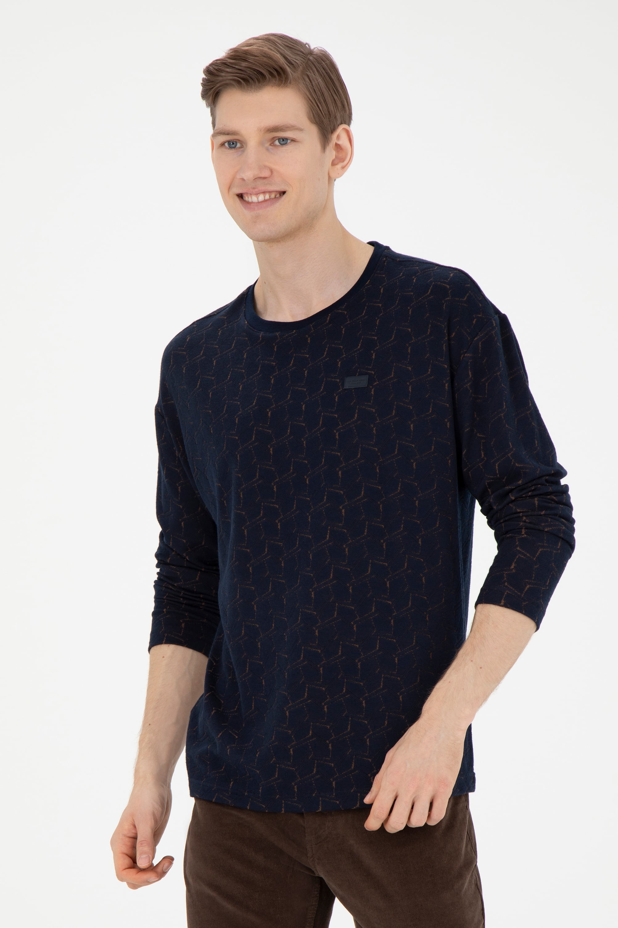 Erkek Lacivert Sweatshirt - Image 3