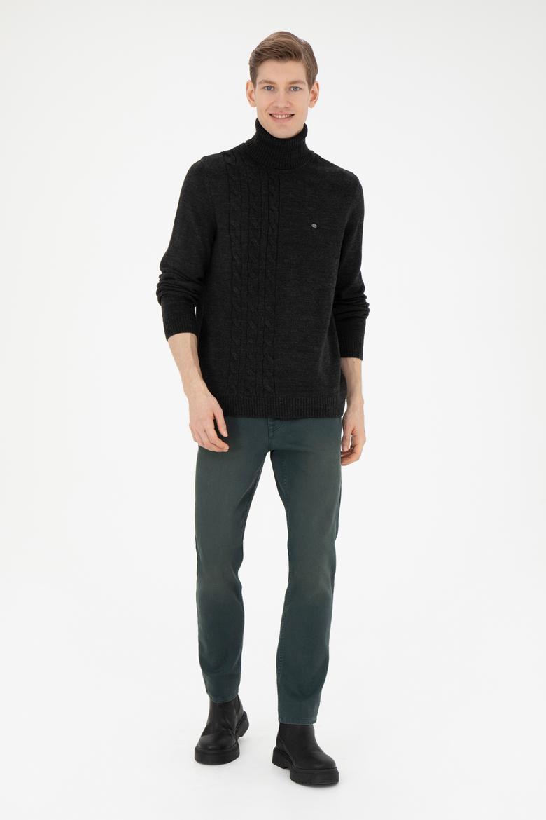 Erkek Antrasit Melanj Boğazlı Kazak - 50270982015