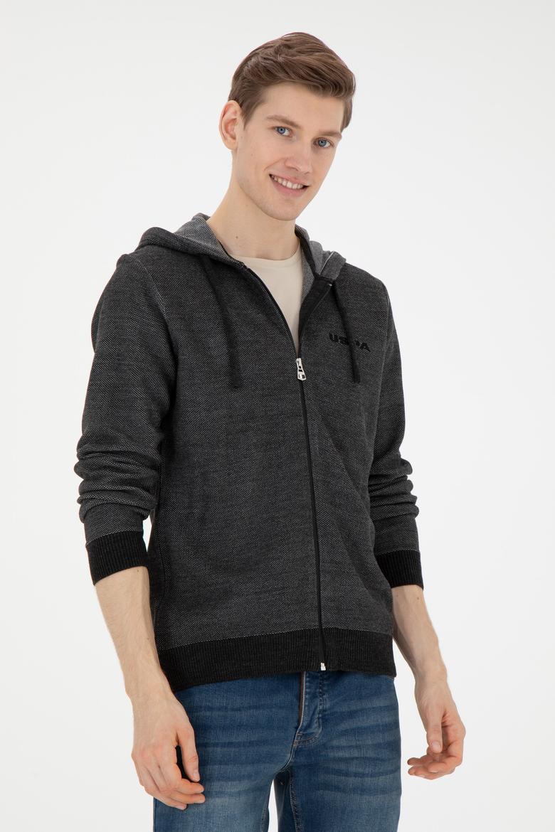 Erkek Antrasit Melanj Triko Hırka - 50271075003