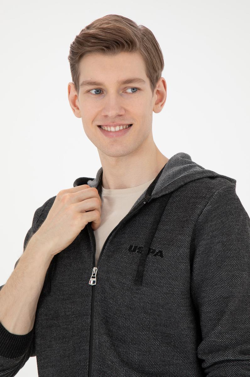 Erkek Antrasit Melanj Triko Hırka