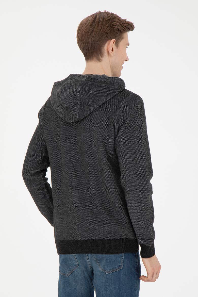 Erkek Antrasit Melanj Triko Hırka - 50271075003