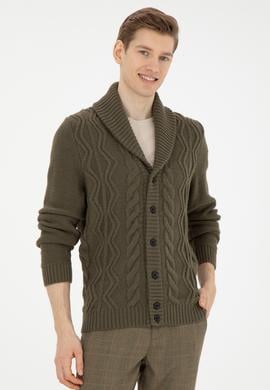 Erkek Haki Triko Hırka - 50270970005