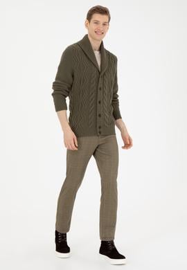 Erkek Haki Triko Hırka - 50270970005