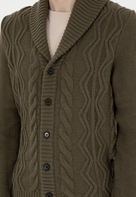 Erkek Haki Triko Hırka - 50270970005