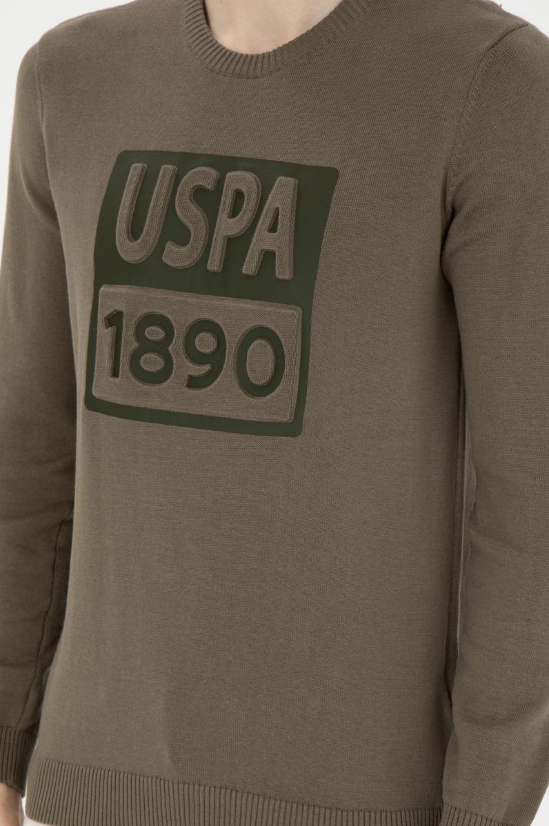 Erkek Haki Bisiklet Yaka Kazak