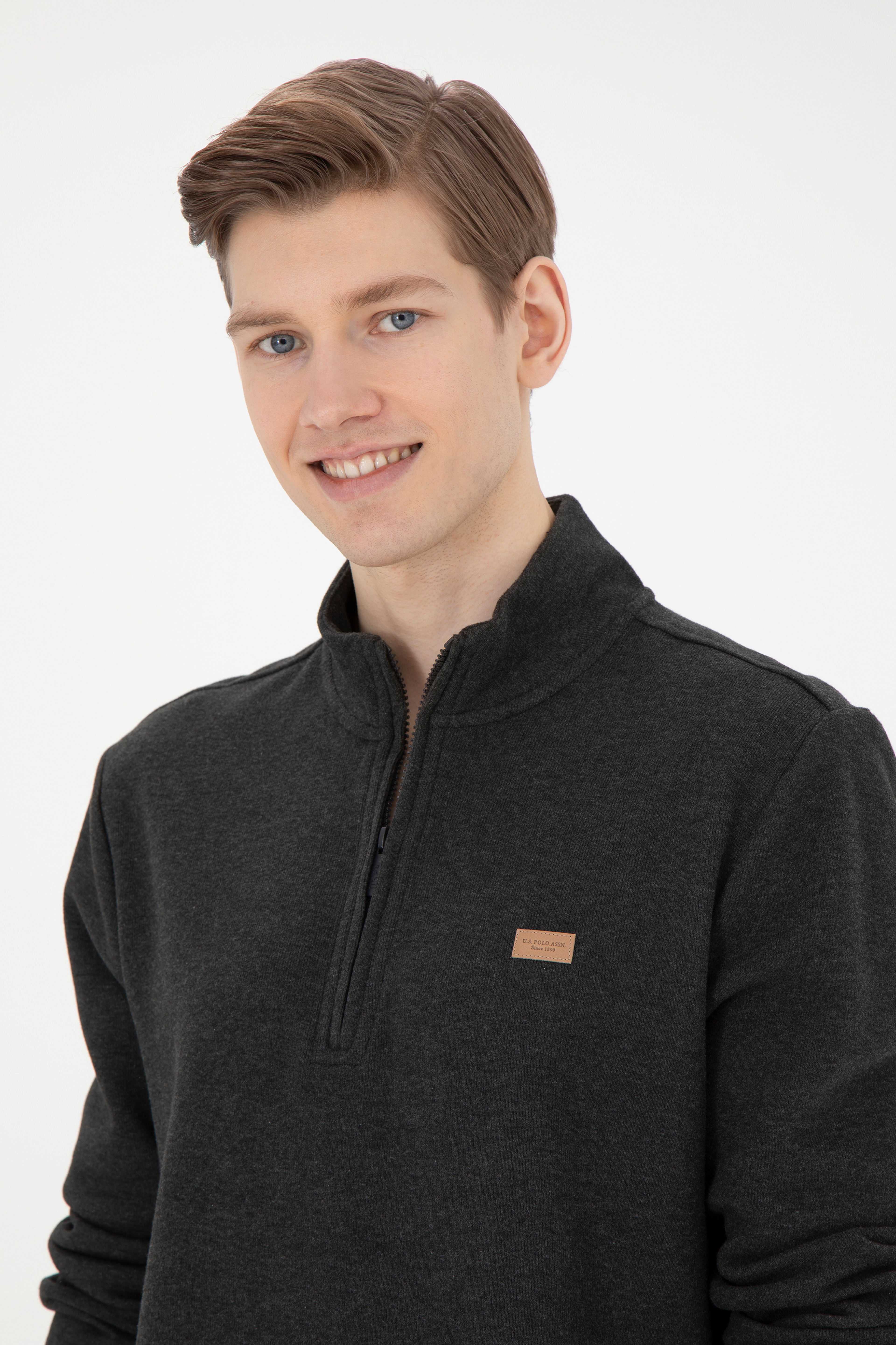 Erkek Antrasit Melanj Sweatshirt - Image 2