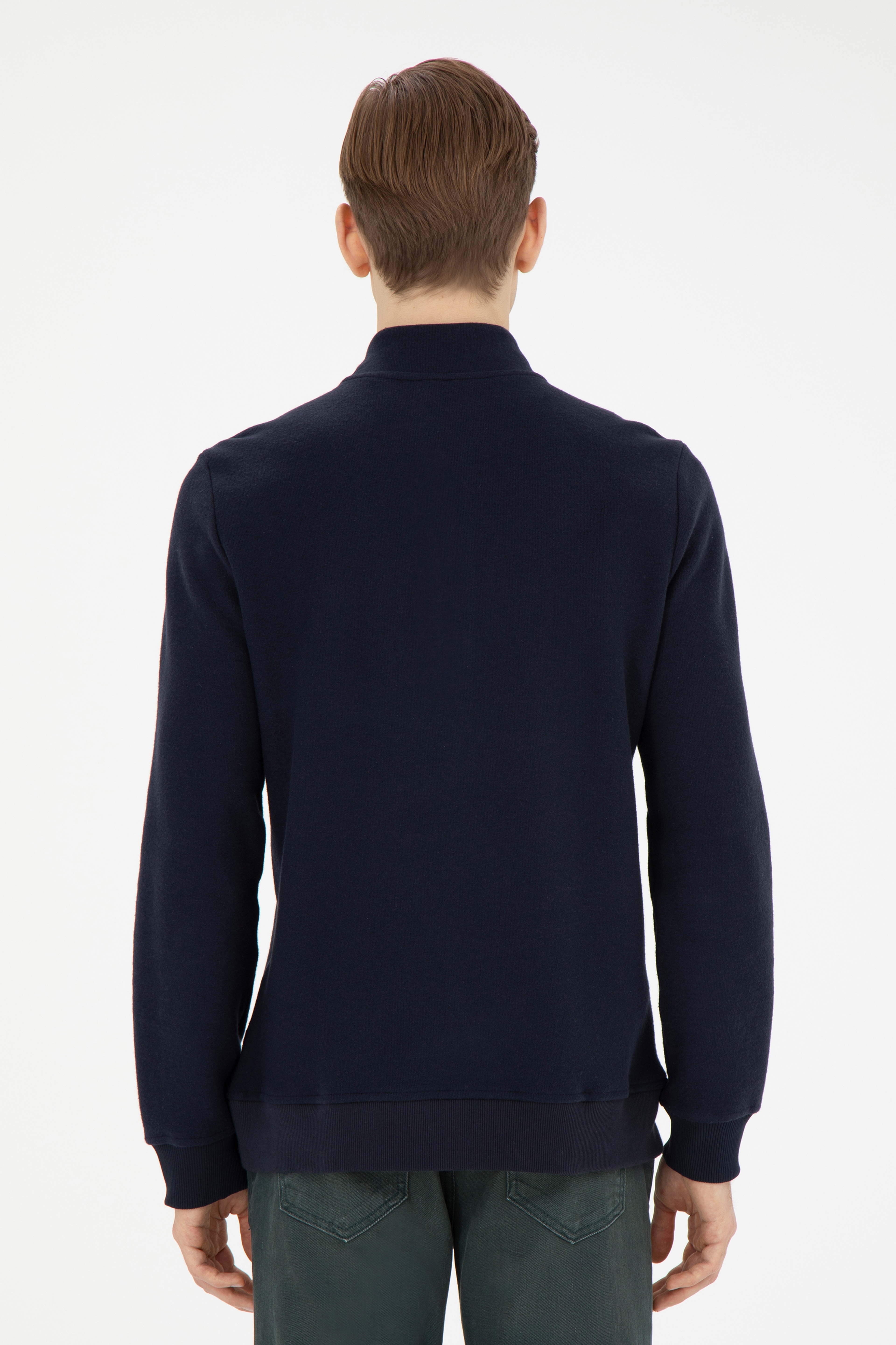 Erkek Lacivert Sweatshirt - Image 5