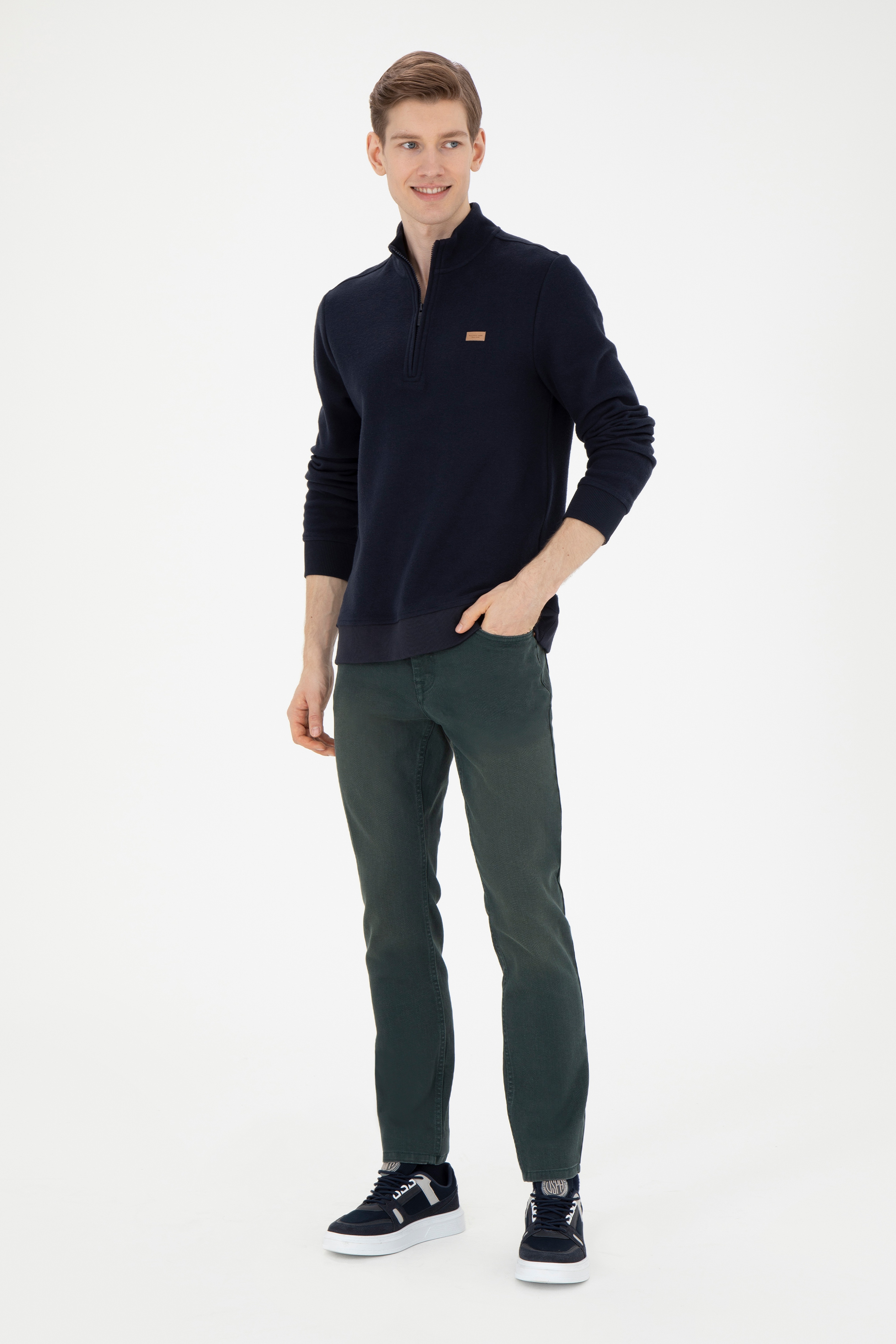 Erkek Lacivert Sweatshirt - Image 4