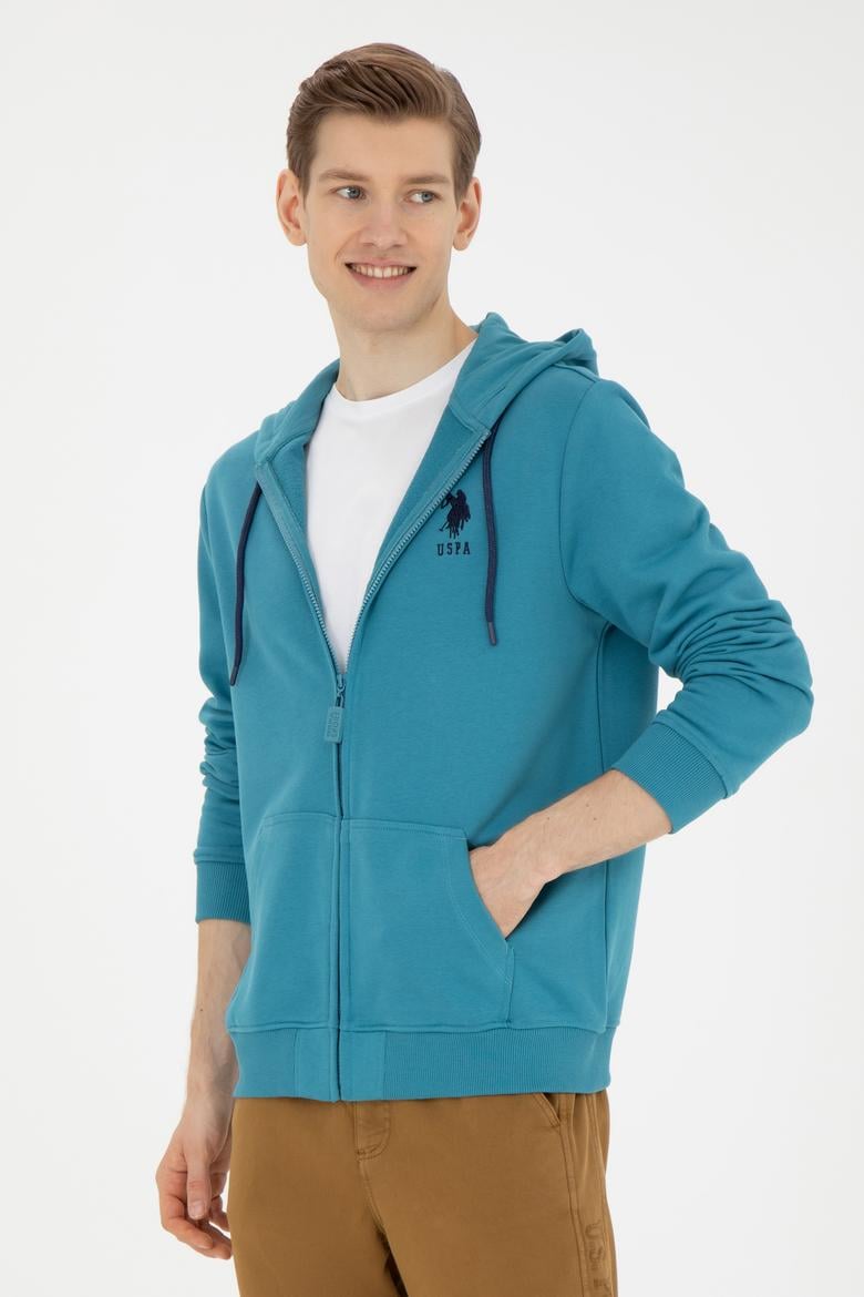 Erkek Petrol Örme Hırka