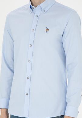 Erkek Açık Mavi Uzun Kollu Basic Gömlek - 50271277001