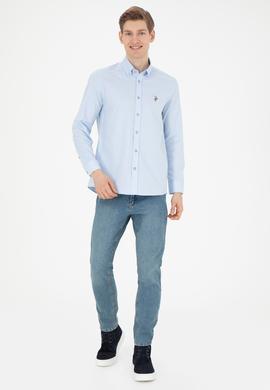 Erkek Açık Mavi Uzun Kollu Basic Gömlek - 50271277001