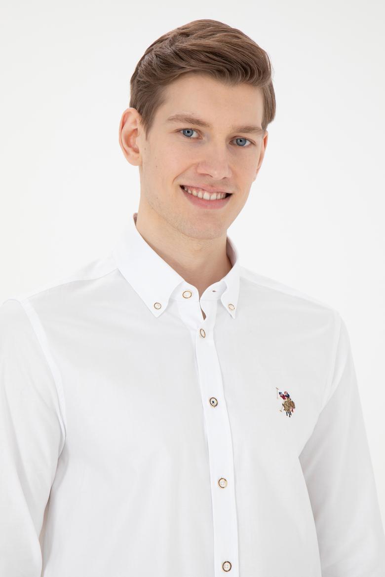 Erkek Beyaz Uzun Kollu Basic Gömlek - 50271277010