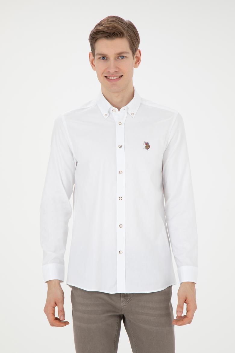 Erkek Beyaz Uzun Kollu Basic Gömlek - 50271277010