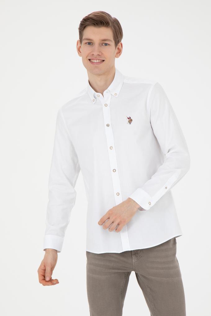 Erkek Beyaz Uzun Kollu Basic Gömlek