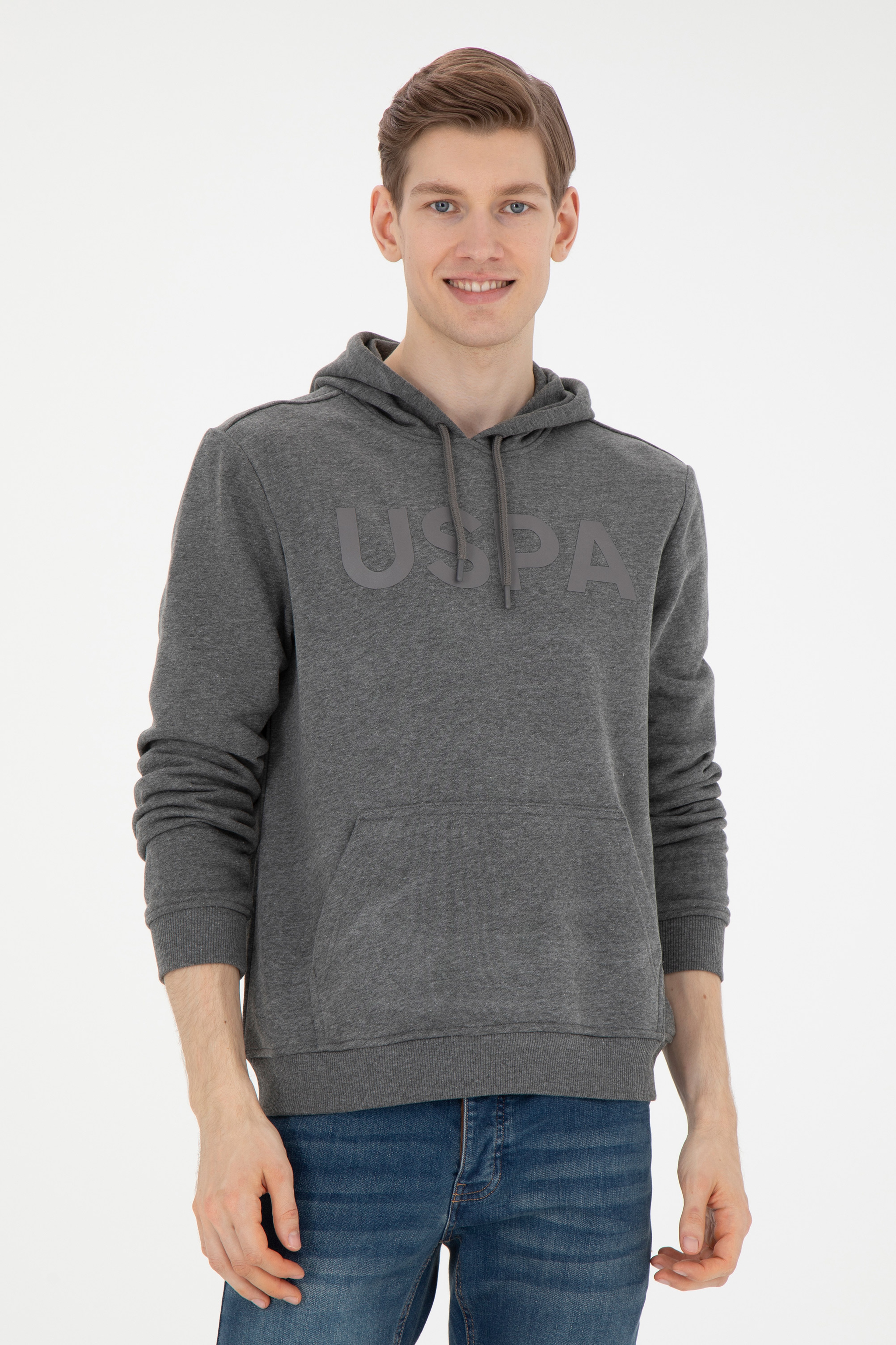 Erkek Antrasit Melanj Basic Sweatshirt