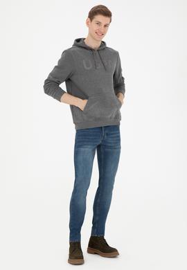 Erkek Antrasit Melanj Basic Sweatshirt - 50269396027