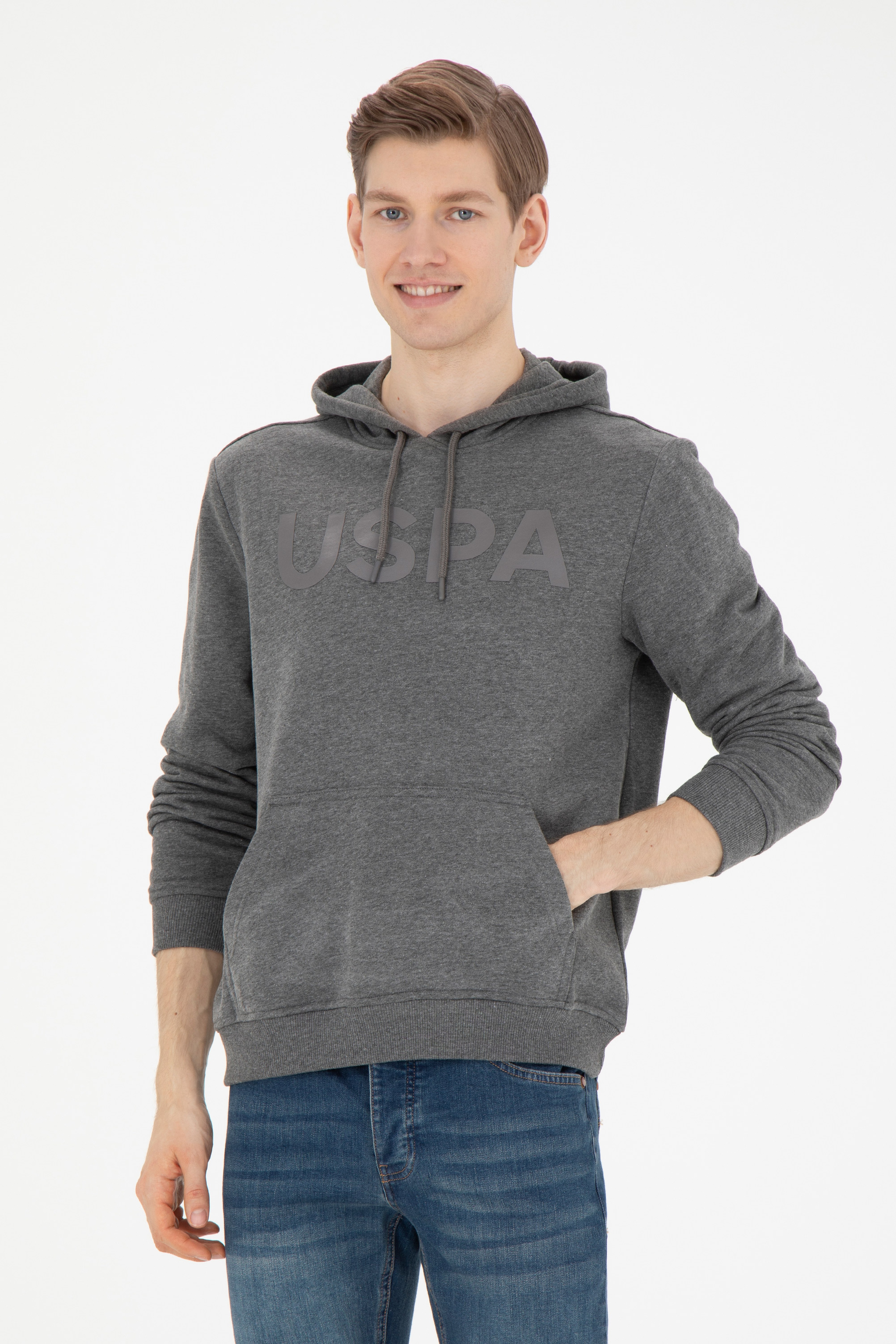 Erkek Antrasit Melanj Basic Sweatshirt - Image 1