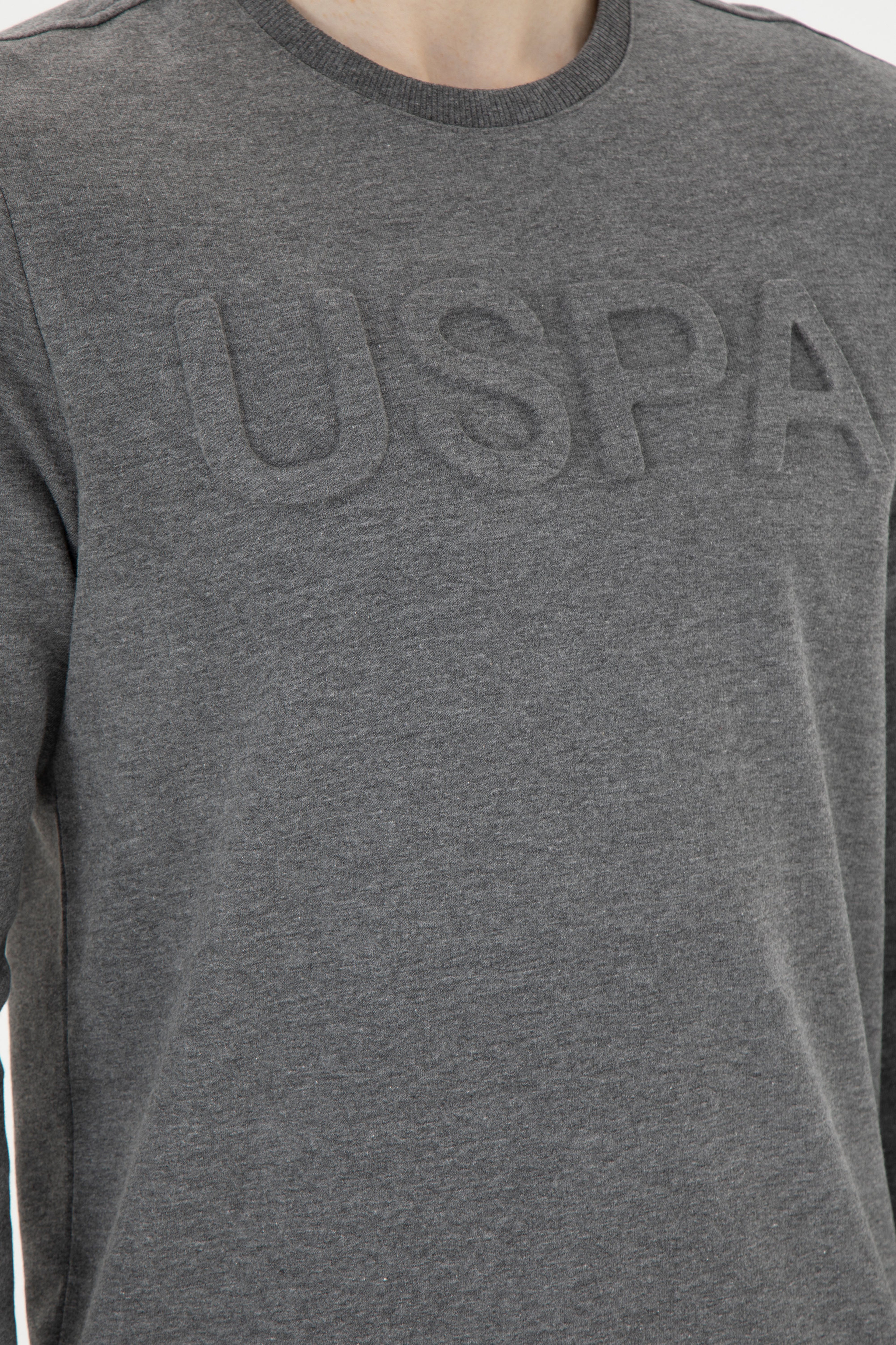 Erkek Antrasit Melanj Basic Sweatshirt