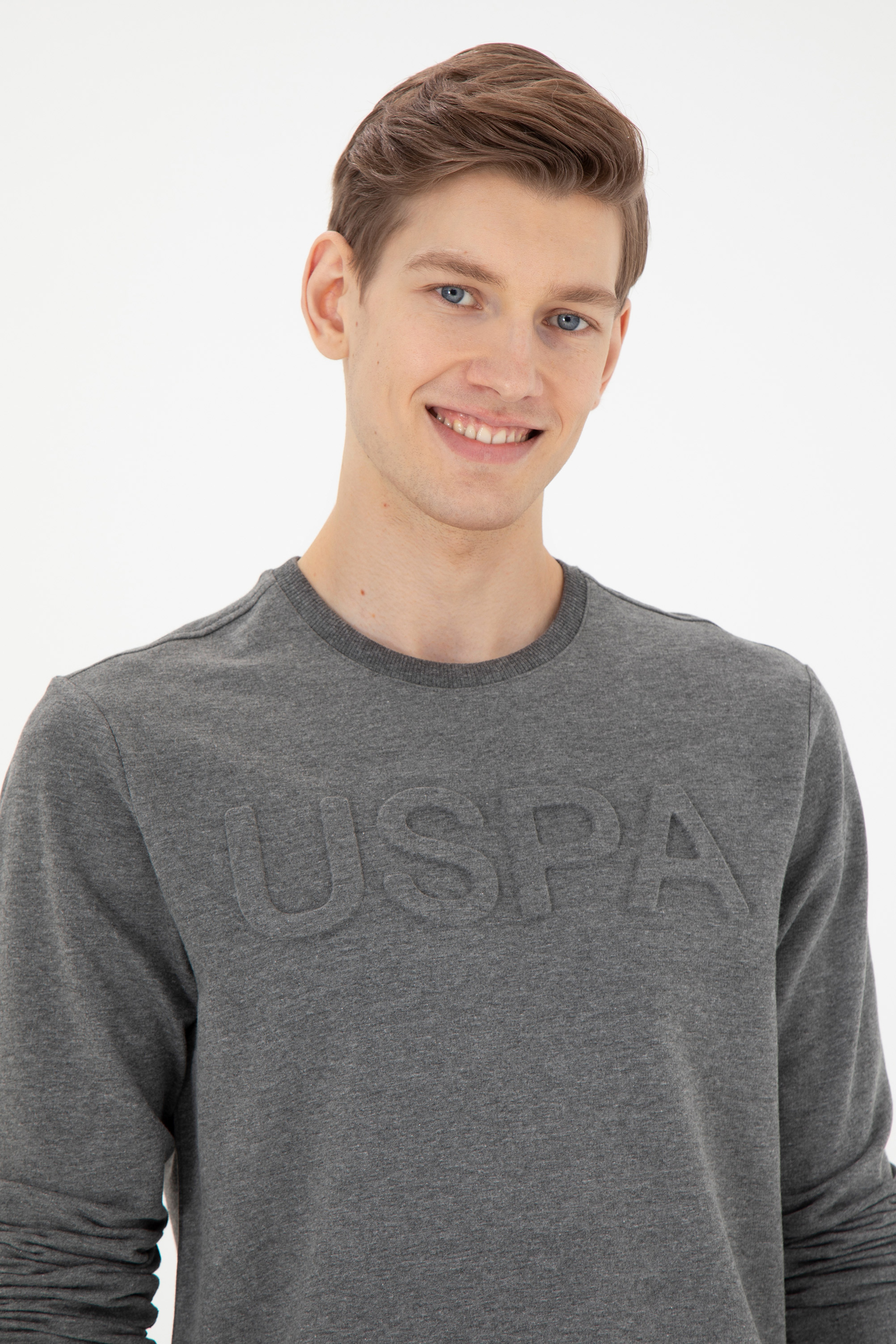 Erkek Antrasit Melanj Basic Sweatshirt - Image 2