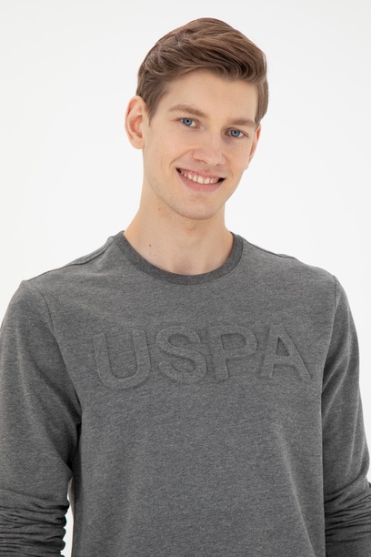 Erkek Antrasit Melanj Basic Sweatshirt