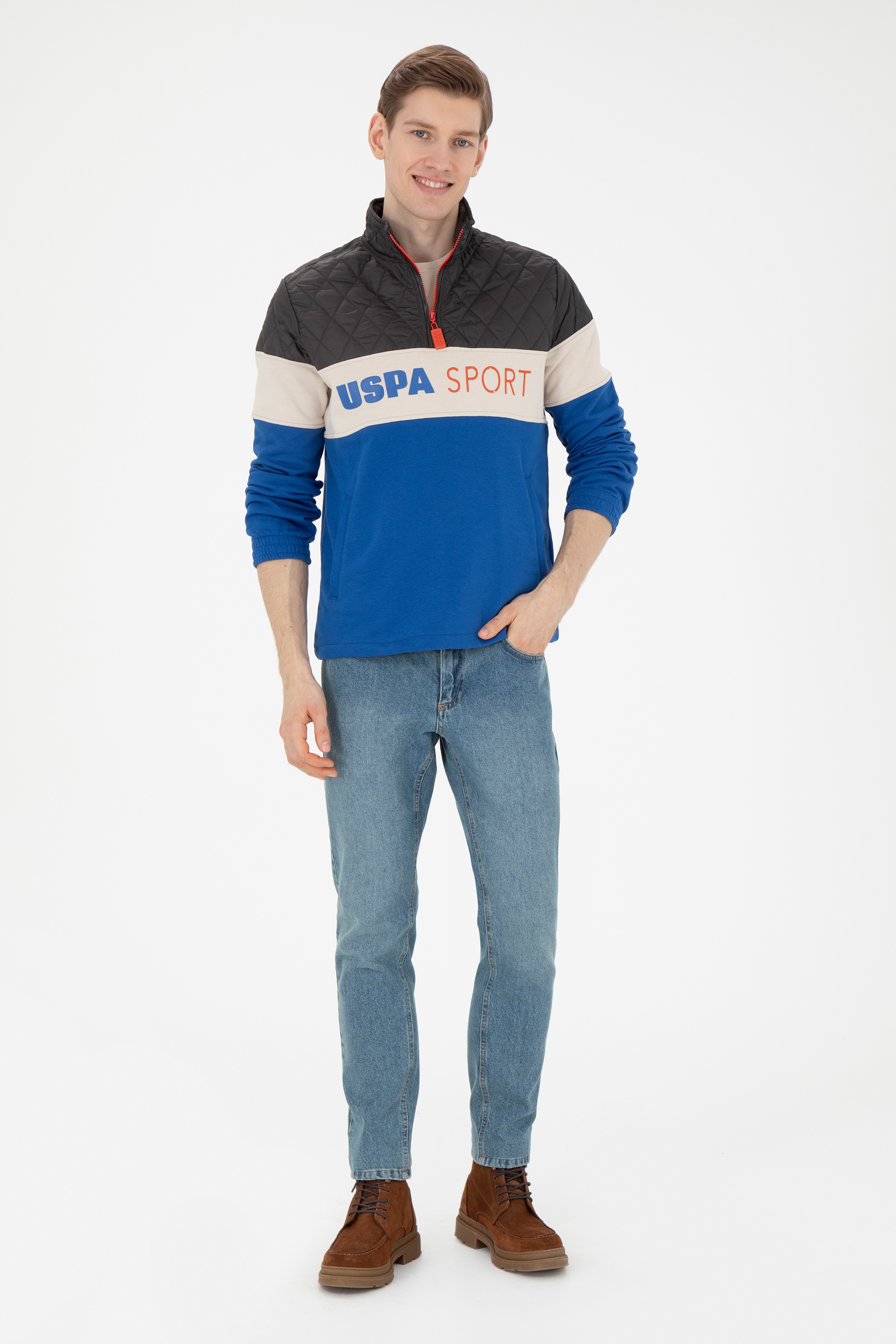 Erkek Saks Sweatshirt - Image 4