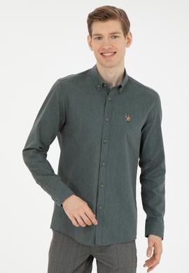 Erkek Yeşil Uzun Kollu Basic Gömlek - 50271275133
