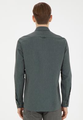 Erkek Yeşil Uzun Kollu Basic Gömlek - 50271275133
