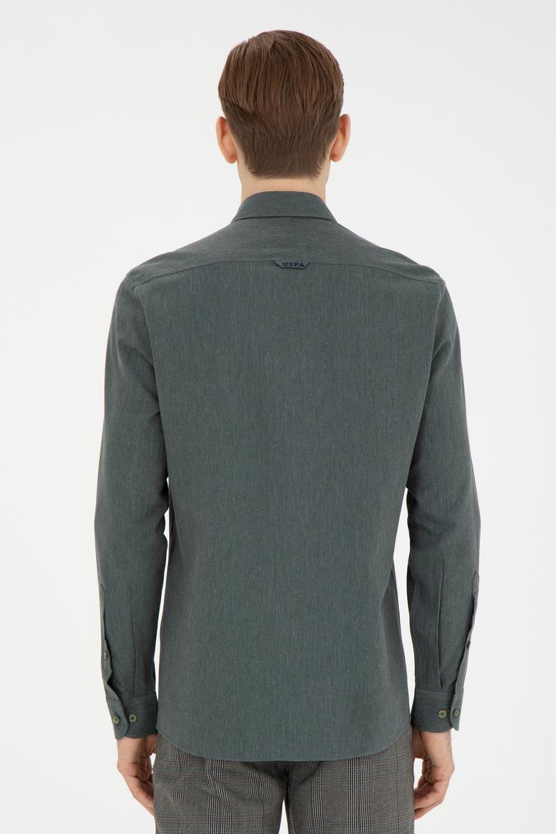 Erkek Yeşil Uzun Kollu Basic Gömlek - 50271275133