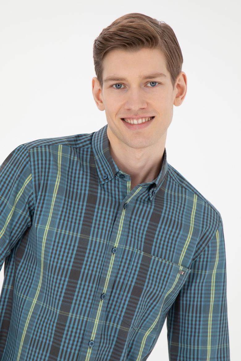 Erkek Petrol Uzun Kollu Gömlek - 50272345004