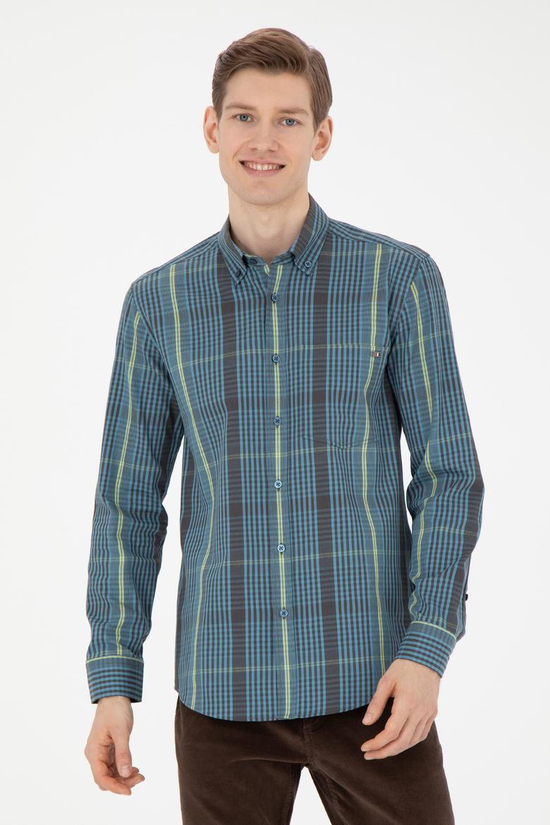 Erkek Petrol Uzun Kollu Gömlek - 50272345004
