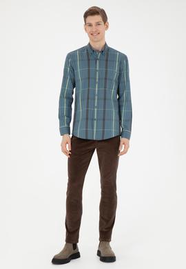 Erkek Petrol Uzun Kollu Gömlek - 50272345004