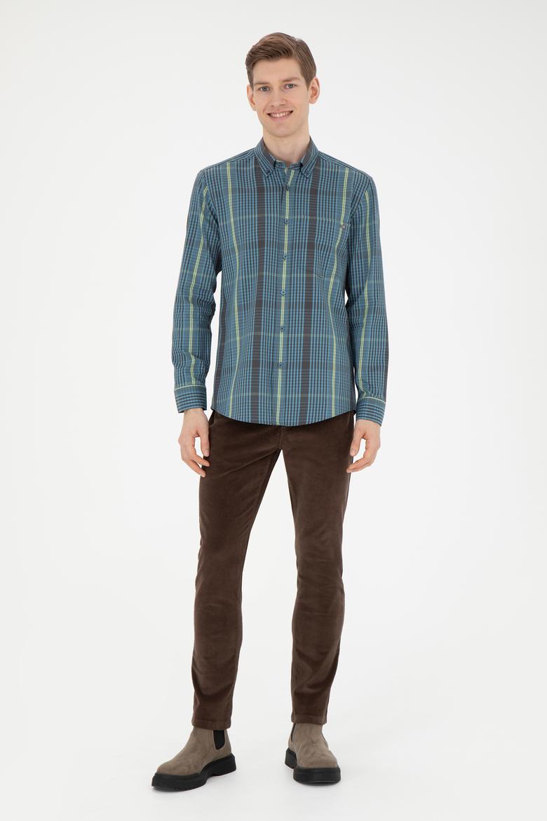 Erkek Petrol Uzun Kollu Gömlek - 50272345004