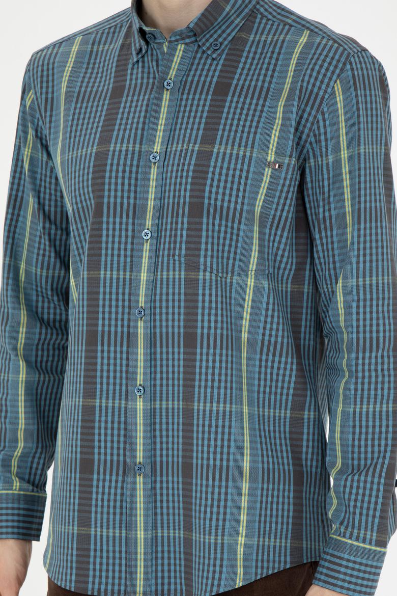 Erkek Petrol Uzun Kollu Gömlek - 50272345004