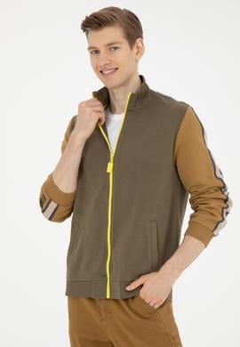 Erkek Haki Örme Hırka - 50270879019