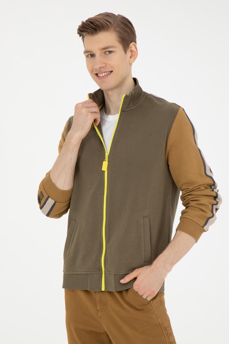 Erkek Haki Örme Hırka - 50270879019