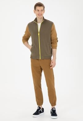 Erkek Haki Örme Hırka - 50270879019