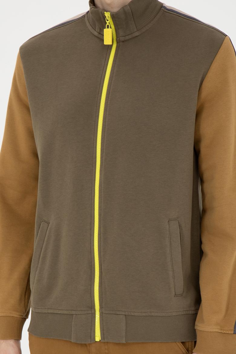 Erkek Haki Örme Hırka - 50270879019