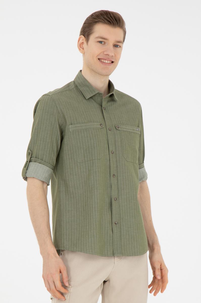 Erkek Yeşil Uzun Kollu Gömlek