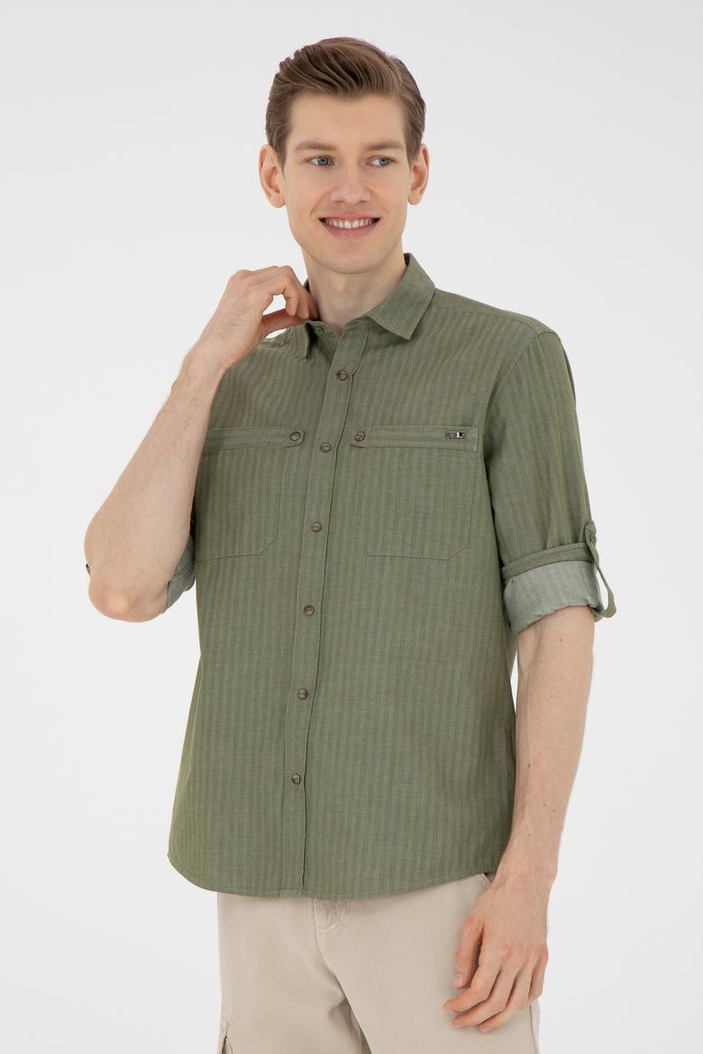 Erkek Yeşil Uzun Kollu Gömlek - 50272292021