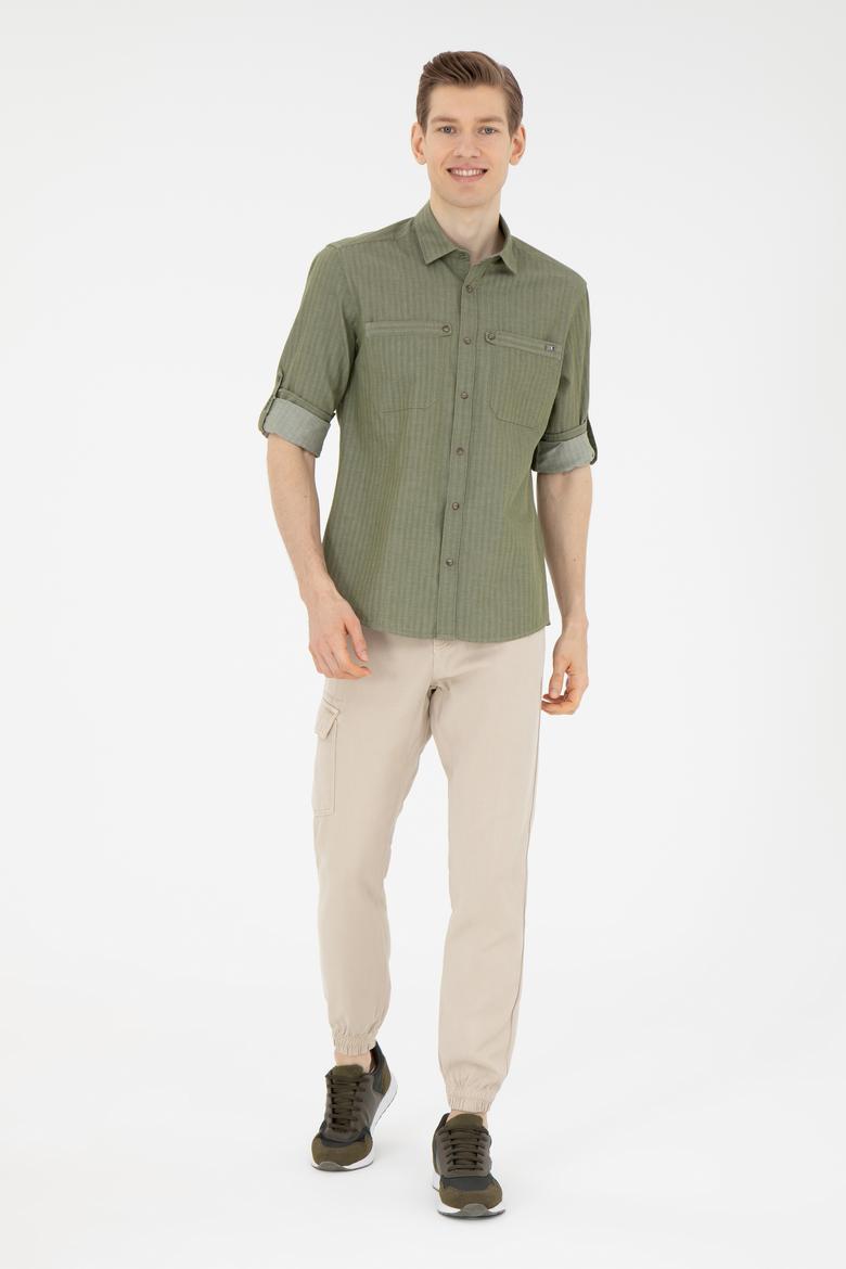 Erkek Yeşil Uzun Kollu Gömlek - 50272292021