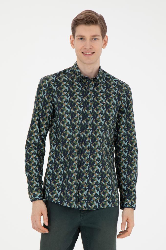 Erkek Lacivert Uzun Kollu Gömlek