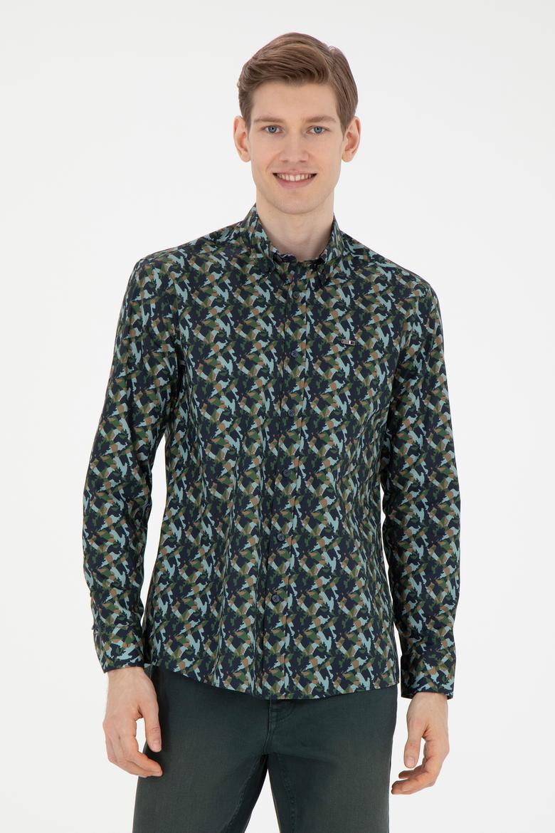 Erkek Lacivert Uzun Kollu Gömlek