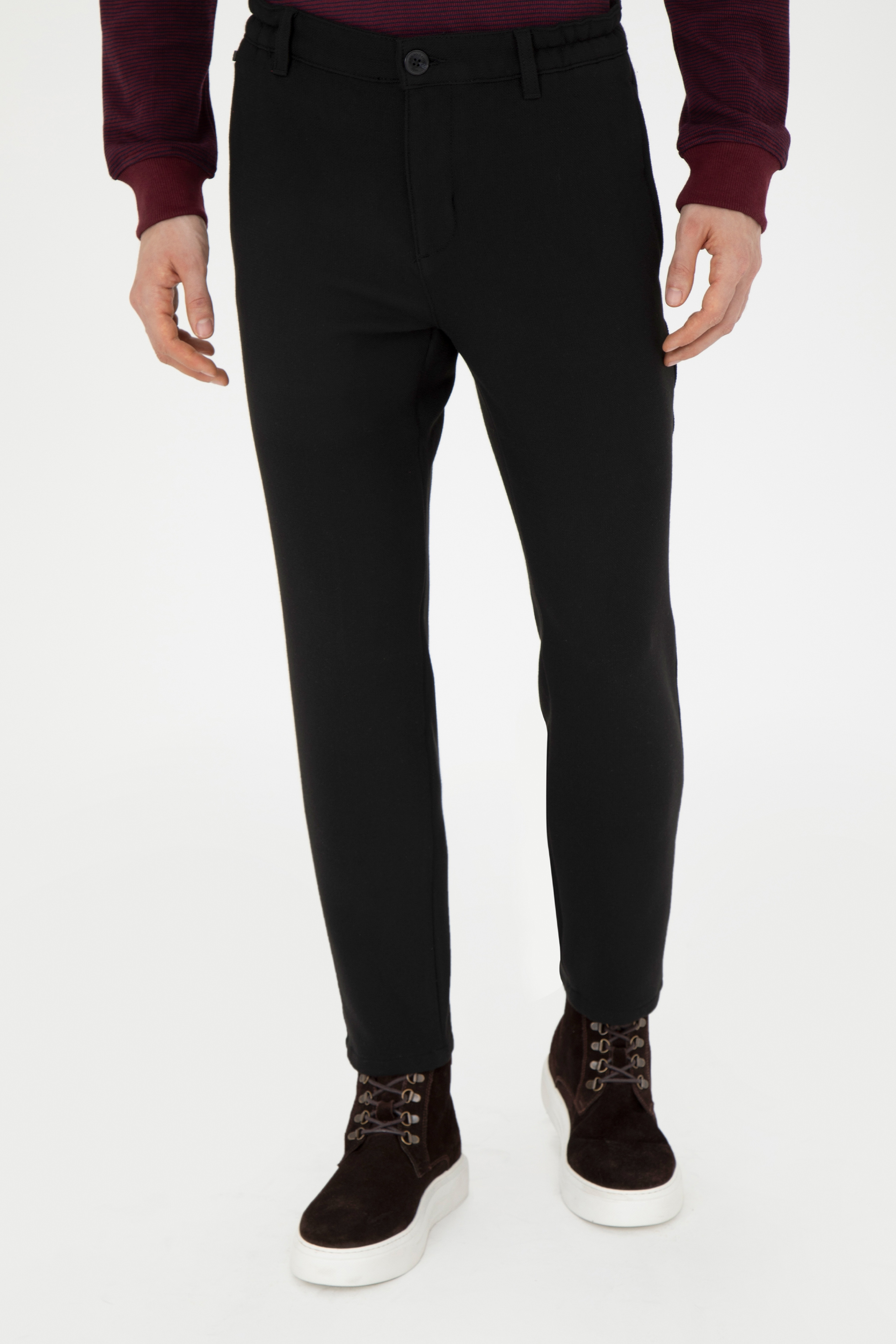Erkek Jogger Fit Siyah Kanvas Pantolon - Image 2